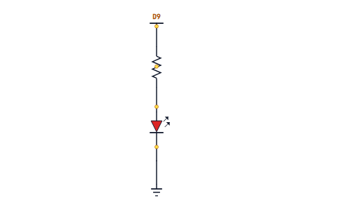 One LED on a PWM pin through a 220 ohm resistor