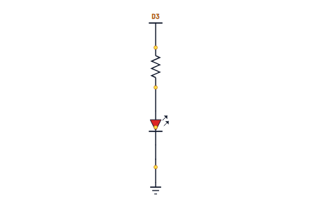 One LED on pin D3 through a 220 ohm resistor