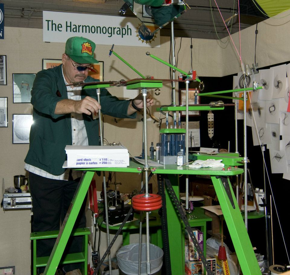 A harmonograph — a pendulum-driven drawing machine.