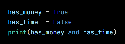 Python code from the lesson, beginning has_money = True