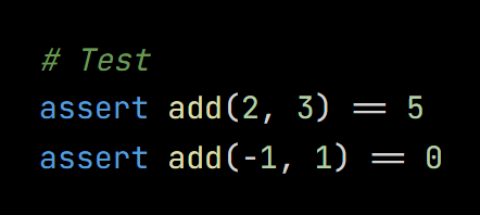 Python code from the lesson, beginning # Test