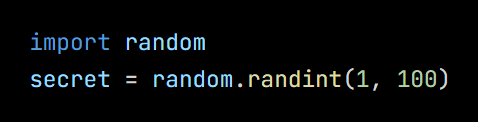 Python code from the lesson, beginning import random