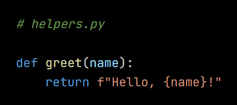 Python code from the lesson, beginning # helpers.py