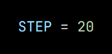 Python code from the lesson, beginning STEP = 20