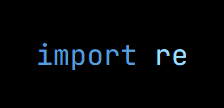 Python code from the lesson, beginning import re