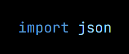 Python code from the lesson, beginning import json