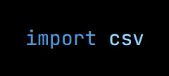 Python code from the lesson, beginning import csv