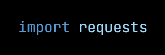 Python code from the lesson, beginning import requests