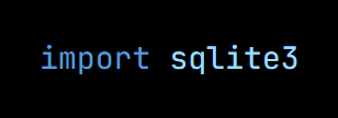 Python code from the lesson, beginning import sqlite3