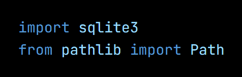 Python code from the lesson, beginning import sqlite3