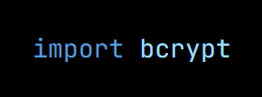 Python code from the lesson, beginning import bcrypt