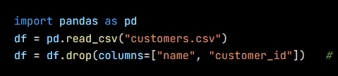 Python code from the lesson, beginning import pandas as pd