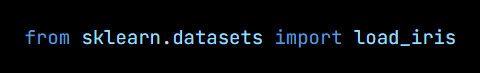 Python code from the lesson, beginning from sklearn.datasets import load_iris