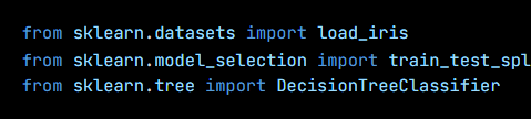 Python code from the lesson, beginning from sklearn.datasets import load_iris