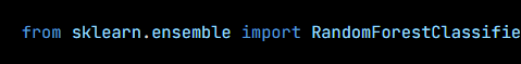 Python code from the lesson, beginning from sklearn.ensemble import RandomForestClassifier