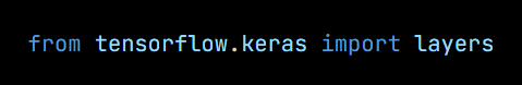 Python code from the lesson, beginning from tensorflow.keras import layers