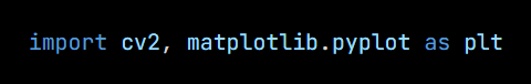 Python code from the lesson, beginning import cv2, matplotlib.pyplot as plt