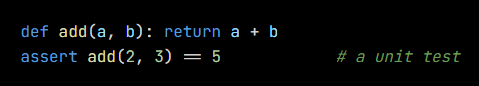 Python code from the lesson, beginning def add(a, b): return a + b