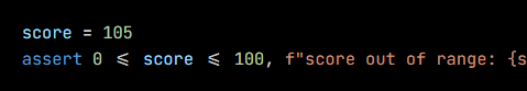 Python code from the lesson, beginning score = 105