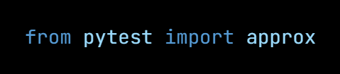 Python code from the lesson, beginning from pytest import approx