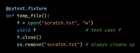 Python code from the lesson, beginning @pytest.fixture