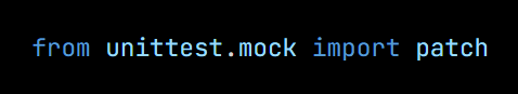 Python code from the lesson, beginning from unittest.mock import patch
