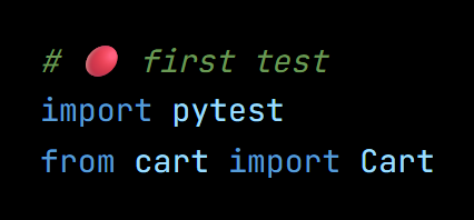 Python code from the lesson, beginning # 🔴 first test