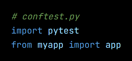 Python code from the lesson, beginning # conftest.py