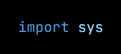 Python code from the lesson, beginning import sys