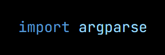 Python code from the lesson, beginning import argparse