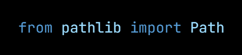 Python code from the lesson, beginning from pathlib import Path