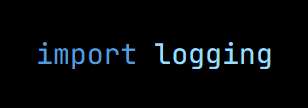 Python code from the lesson, beginning import logging