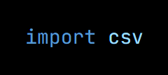 Python code from the lesson, beginning import csv