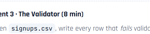 Python code from the lesson, beginning import csv