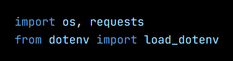 Python code from the lesson, beginning import os, requests