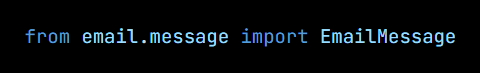 Python code from the lesson, beginning from email.message import EmailMessage