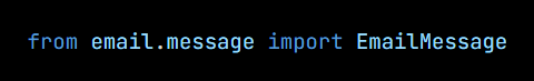 Python code from the lesson, beginning from email.message import EmailMessage