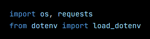 Python code from the lesson, beginning import os, requests