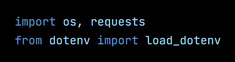 Python code from the lesson, beginning import os, requests
