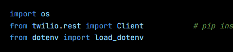 Python code from the lesson, beginning import os