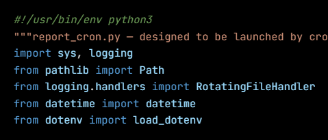 Python code from the lesson, beginning #!/usr/bin/env python3