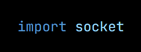 Python code from the lesson, beginning import socket