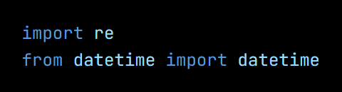 Python code from the lesson, beginning import re
