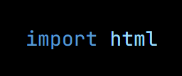 Python code from the lesson, beginning import html