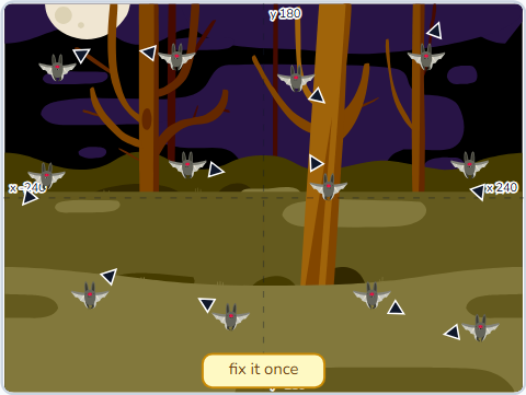 The Scratch Stage of Creating Clones, after: one sprite, twelve clones — what this lesson builds.