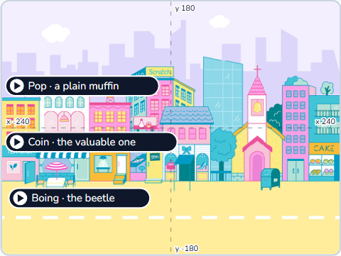 The Scratch Stage of Muffin Catcher III, and each one sounds different — what this lesson builds.