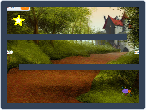The Scratch Stage of Maze Escape IV, level 1 — what this lesson builds.