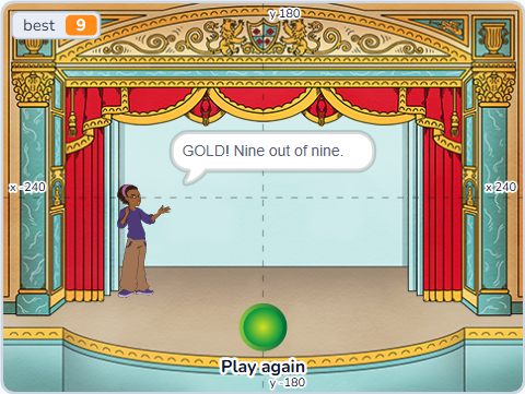 The Scratch Stage of Quiz Show IV, at the end — what this lesson builds.