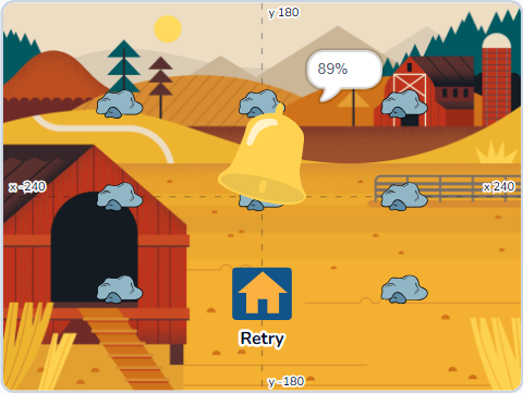 The Scratch Stage of Whack-a-mole Game III, then the number, then the button — what this lesson builds.