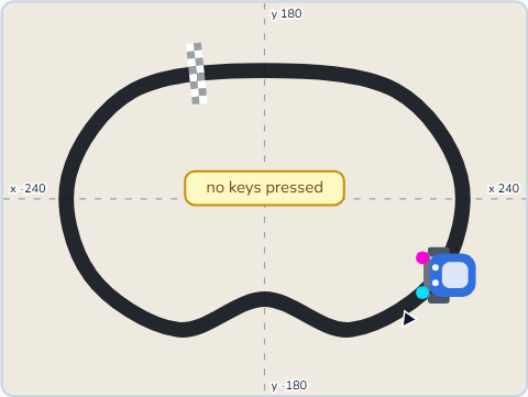 The Scratch Stage of Line Follower II, round and round, by itself — what this lesson builds.
